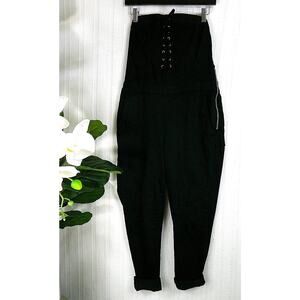 Venus Sexy Strapless Black Lace-Up Corset Jumpsuits-Women's Size 8